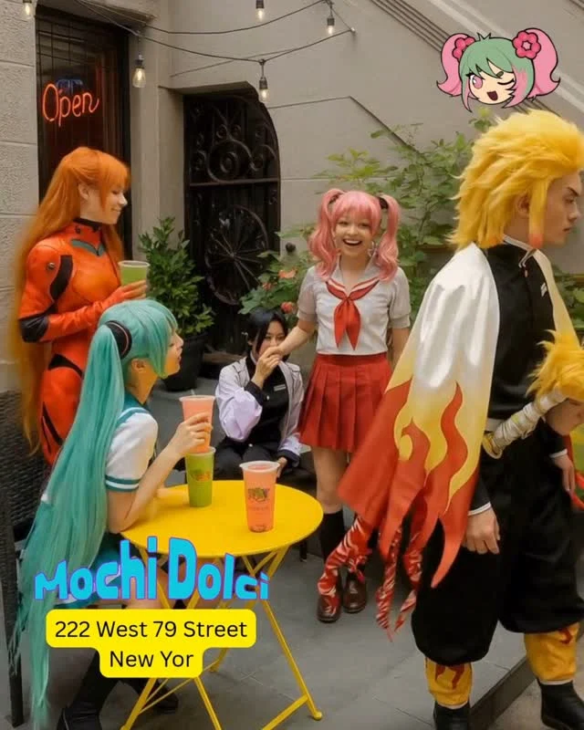 Our patio is open!  #newyorkcosplay is popular during the weekends at mochi dolci.  Dress up and come by!
#mochidolci #karaoke #cosplay